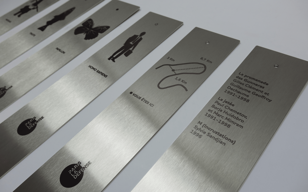Signalétique en inox gravé pour un parc botanique
