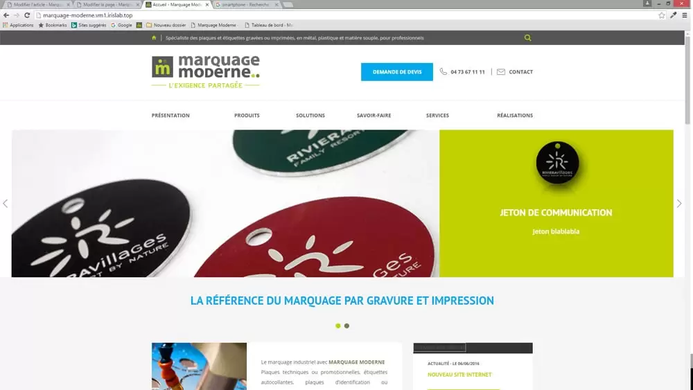 Nouveau site internet Marquage Moderne