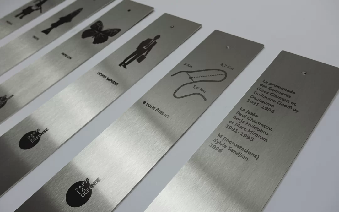 Signalétique en inox gravé pour un parc botanique