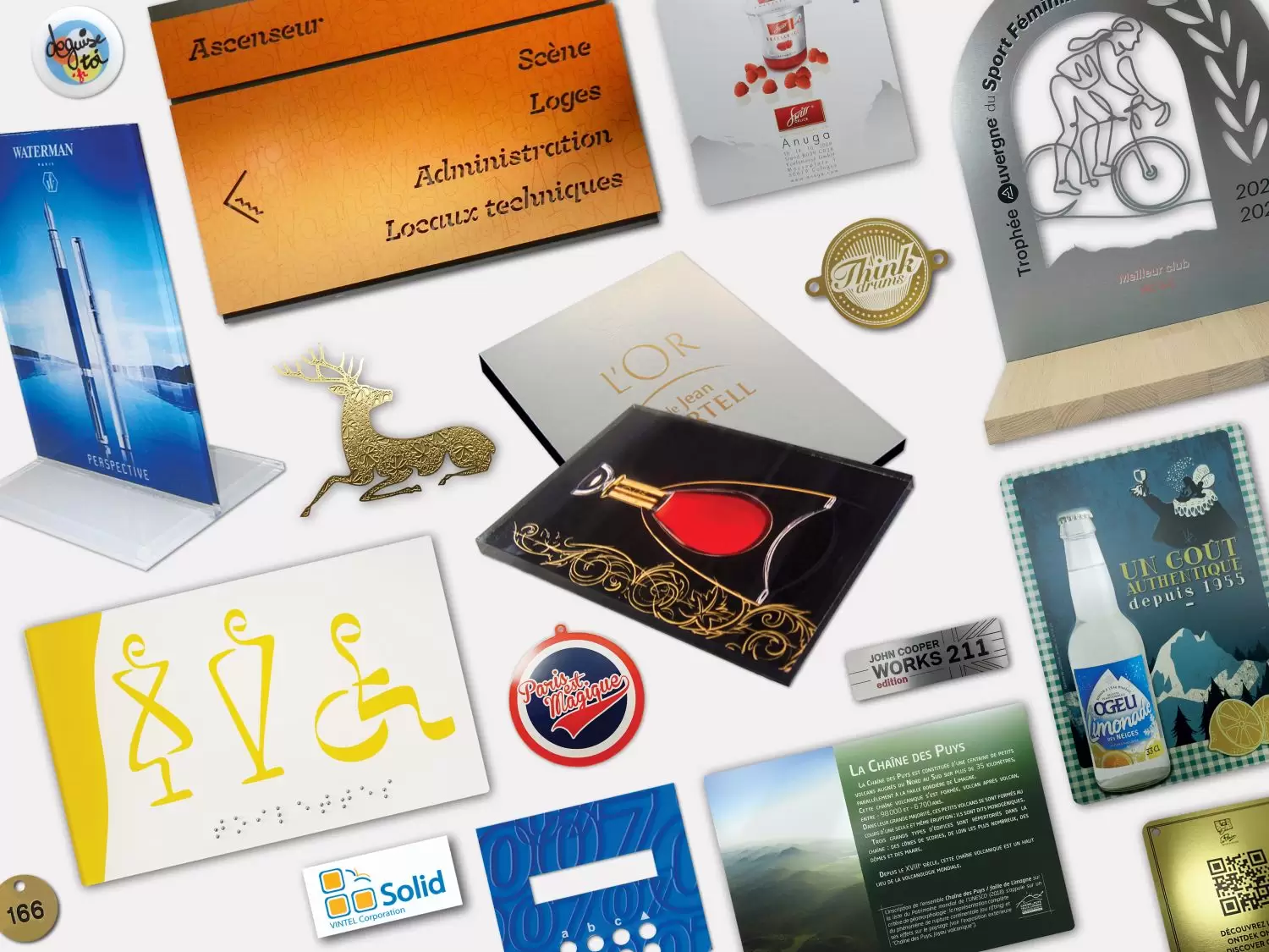 Plaques de marque luxe chevalets panneaux marquage communication