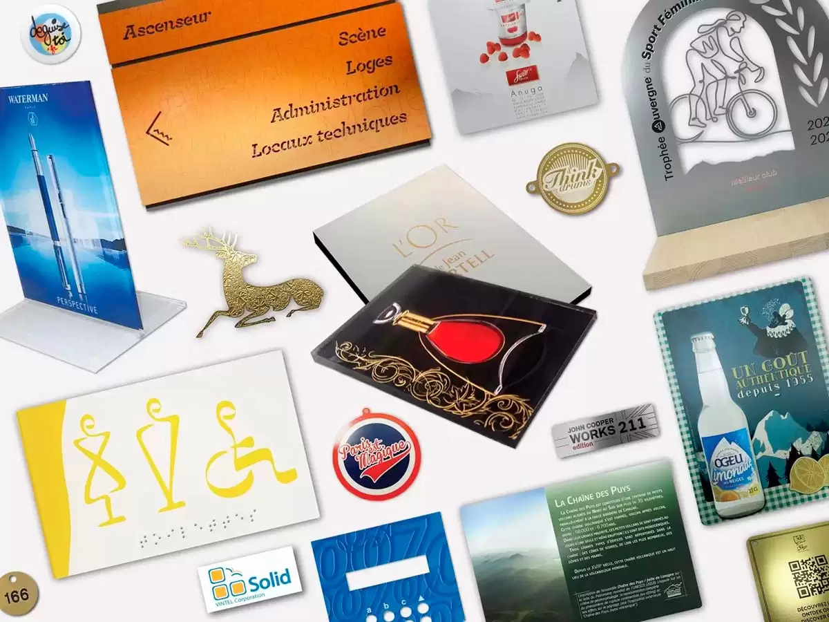 Plaques de marque luxe chevalets panneaux marquage communication