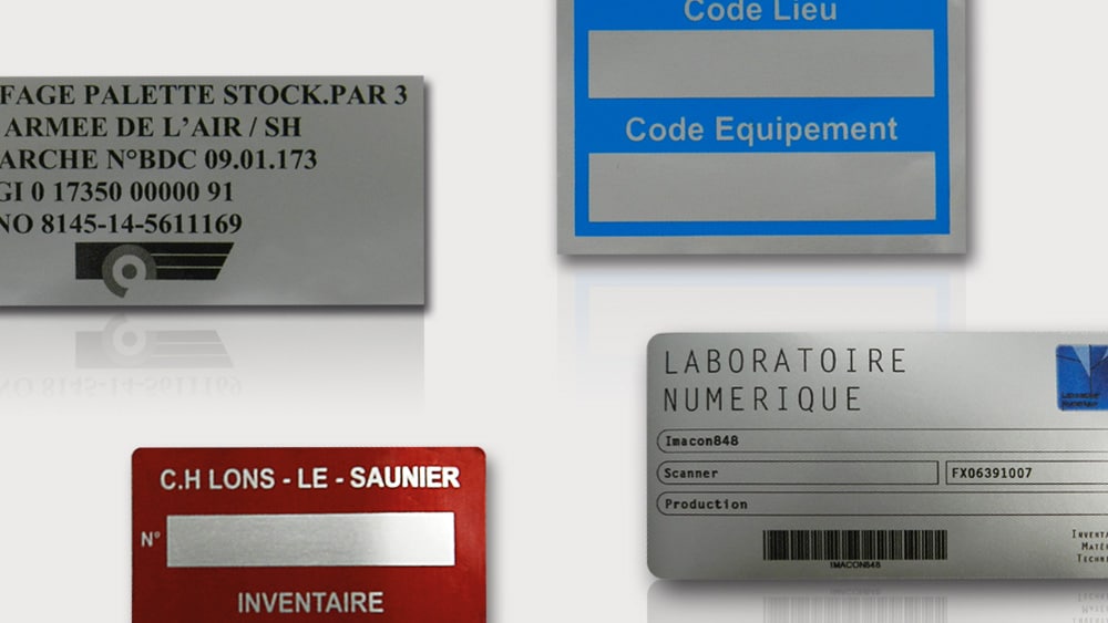 Etiquettes souples d'inventaire souple imprimées sur vinyle ou polyester argent