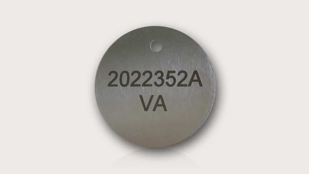 Jeton d'identification en inox gravé par laser