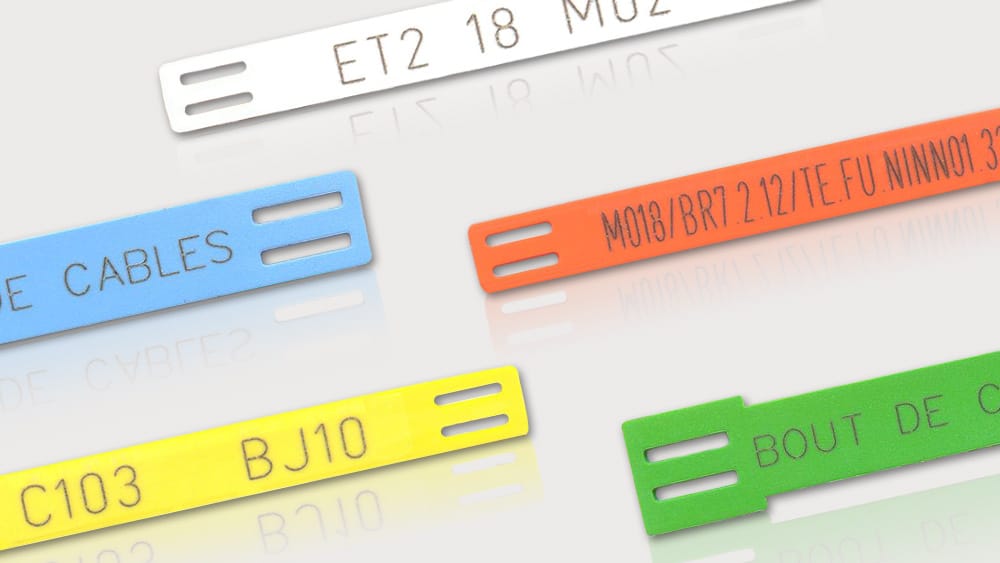 Bouts de câble en pvc réalisés en gravure laser