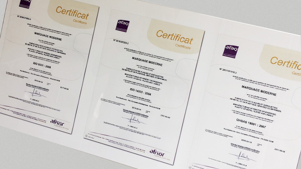 certifications QSE