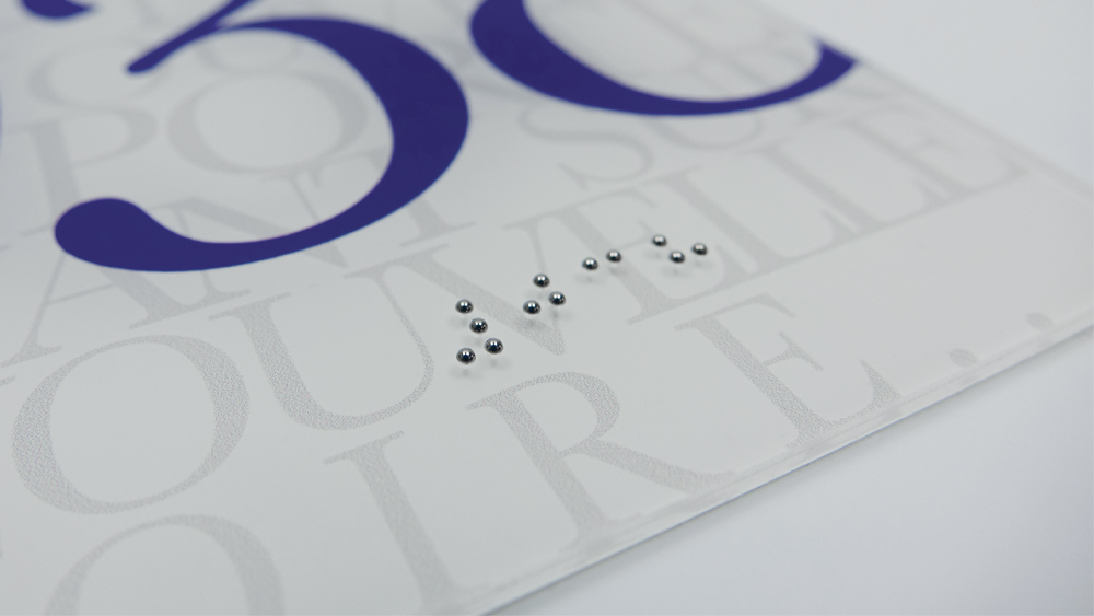 Marquage braille sur mesure