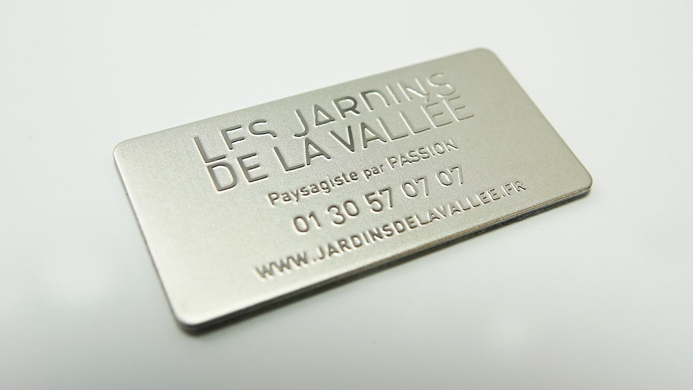 Plaque signature en gravure chimique sur inox