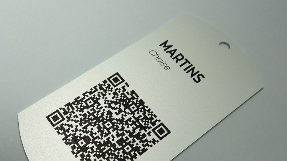 Etiquettes métal avec QR Code imprimé