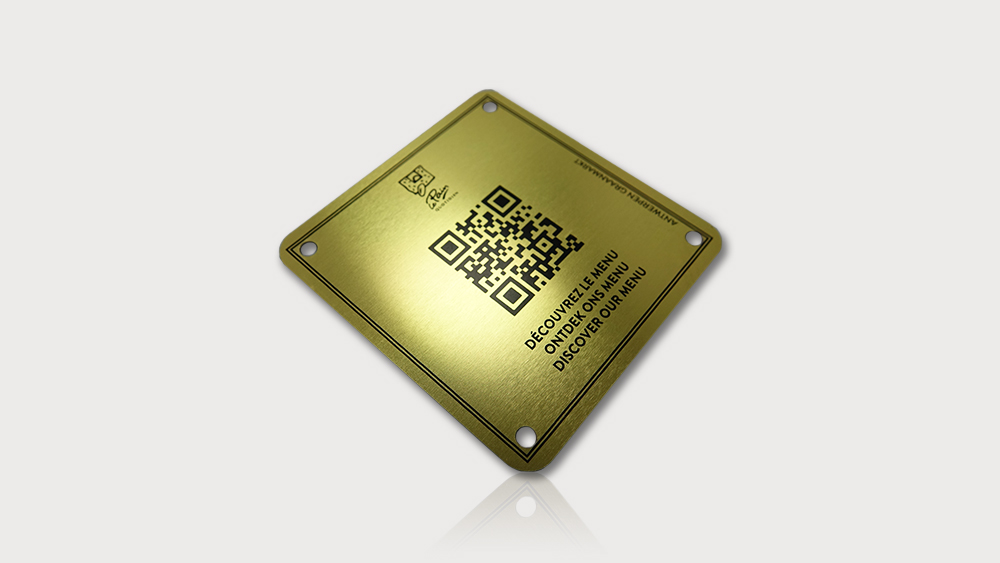 Plaque QR code laison sur mesure