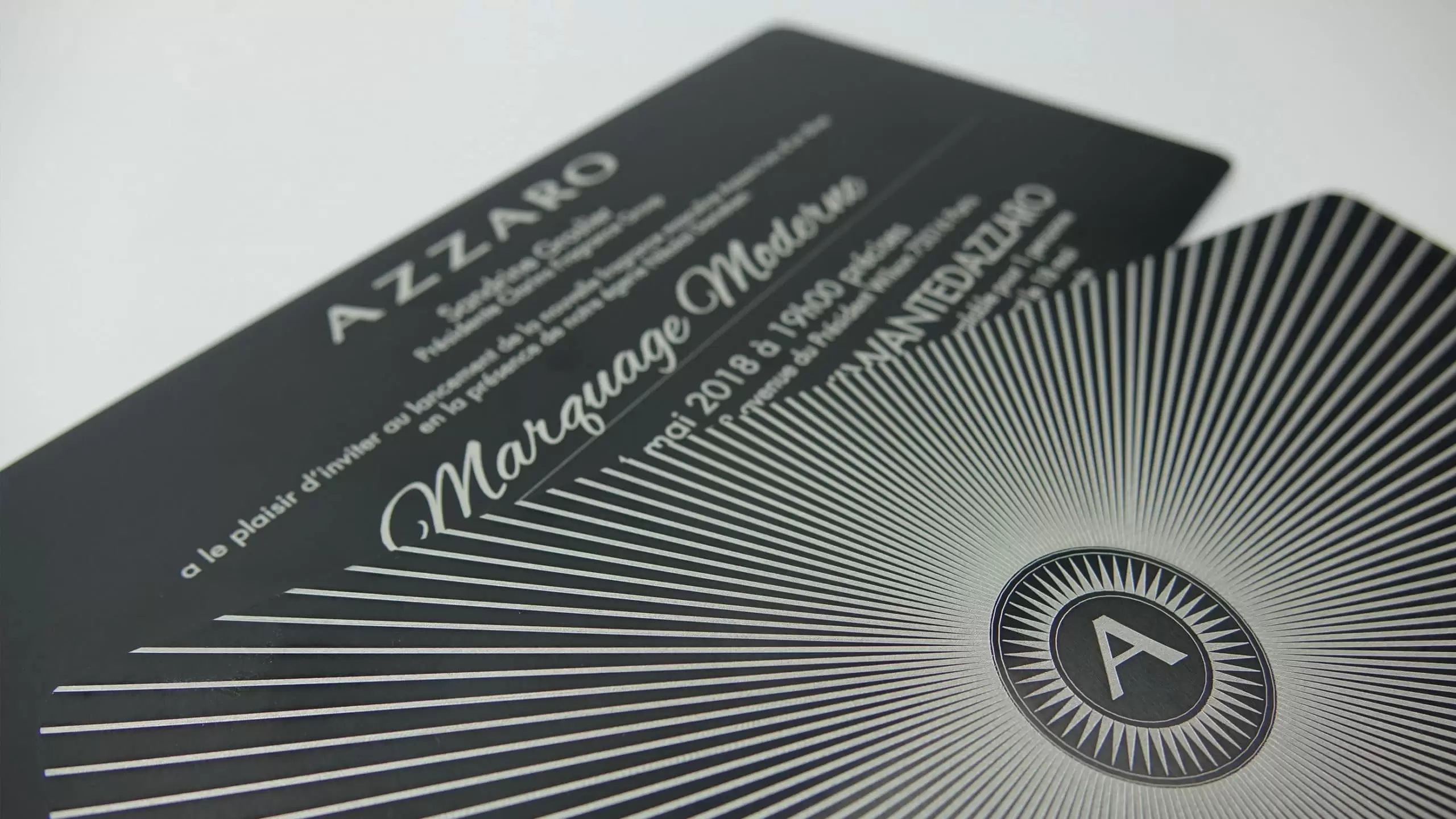 carton invitation aluminium grave laser personnalise communication evenementielle support original durable