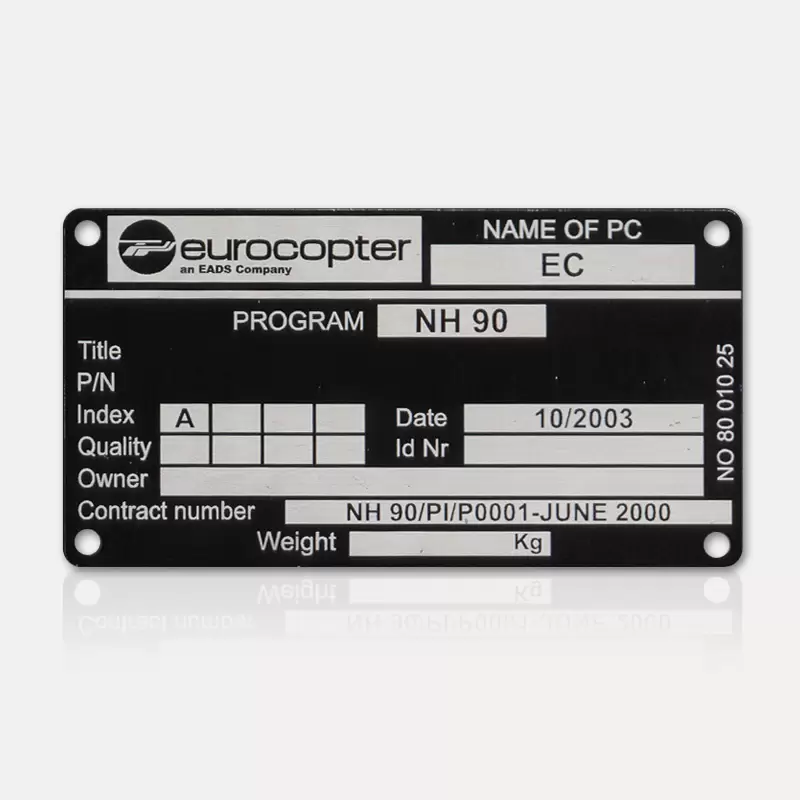 Plaque conformité aluminium gravée laser CE | Marquage Moderne Produit
