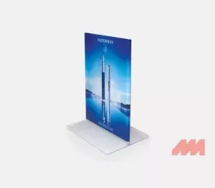 Présentoir chevalet plexiglas personnalisé pour mise en valeur de produits