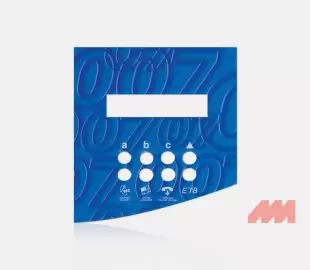 Face avant souple en Lexan imprimée sur mesure avec découpes pour interface de commande