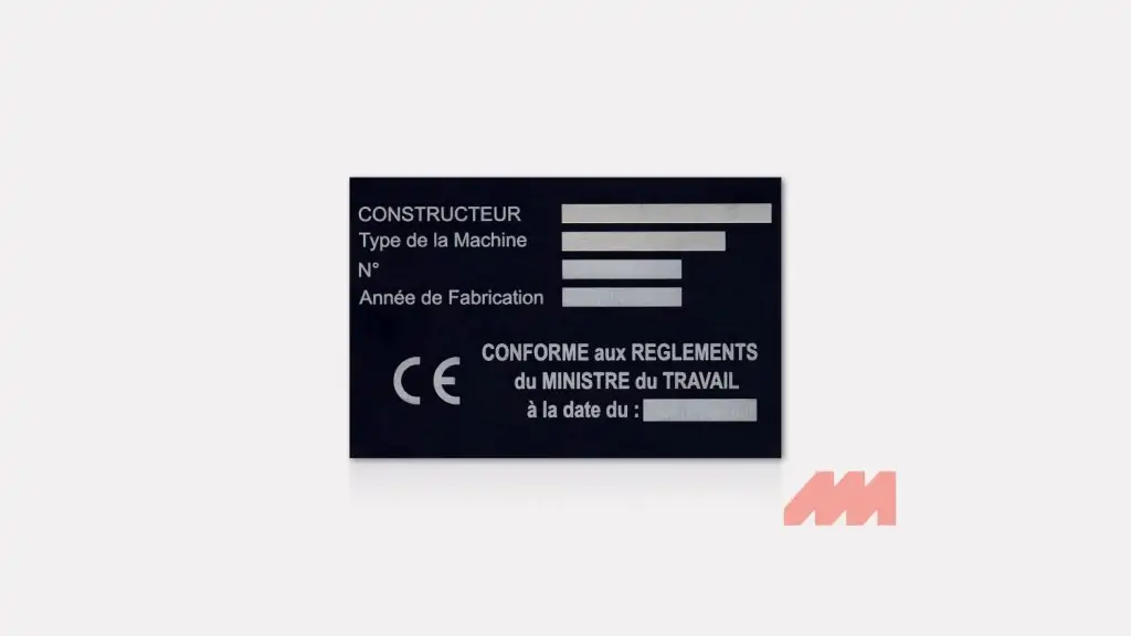 Manufacturer's plate