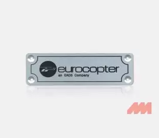 Plaque de firme en aluminium gravée mécaniquement avec logo d’entreprise